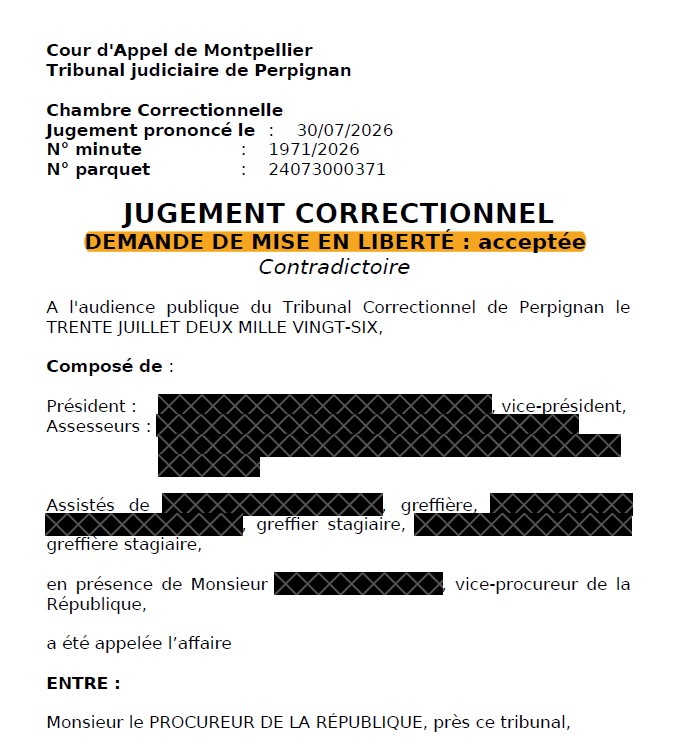Jugement Perpignan